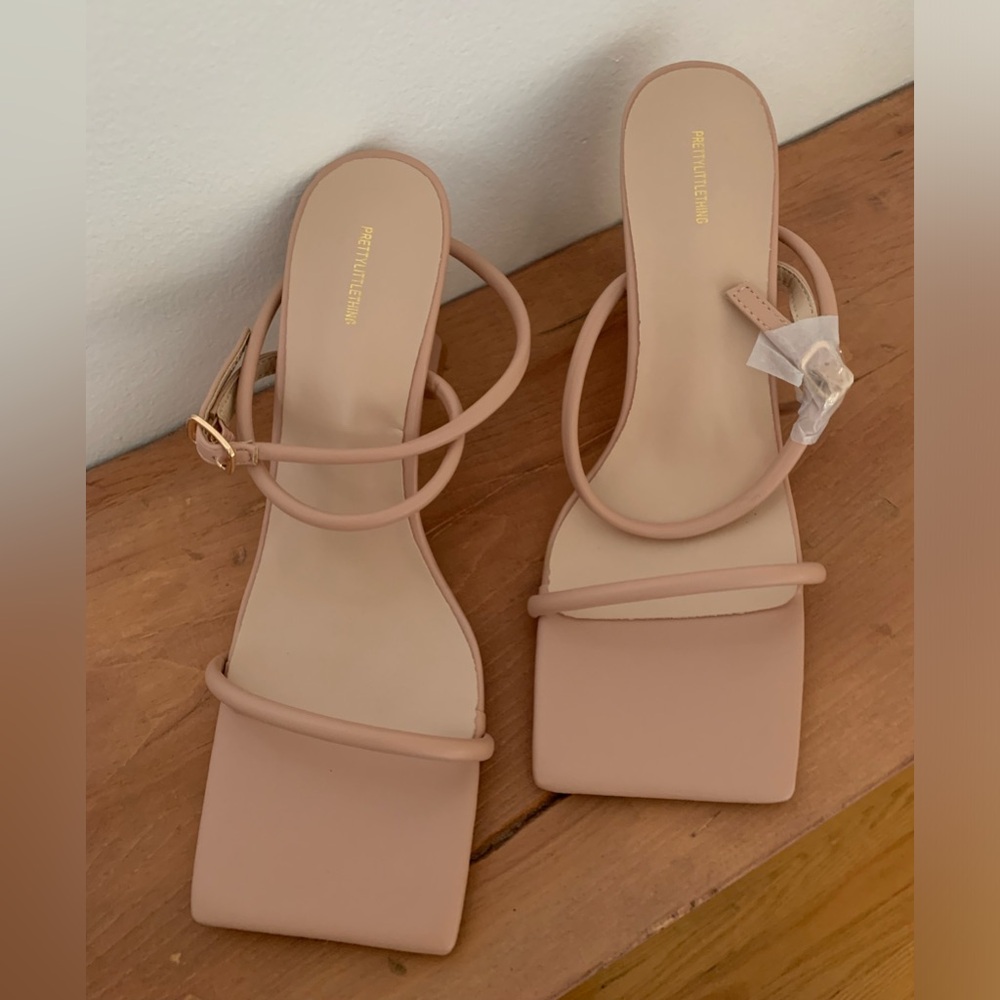 New square toe heel sandals